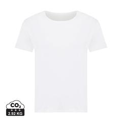 Vue T-shirt pour femmes en coton recyclé Iqoniq Yala de couleur blanc| Krokrodeal