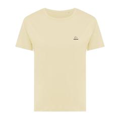 Vue T-shirt pour femmes en coton recyclé Iqoniq Yala de couleur jaune| Krokrodeal