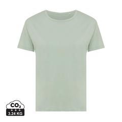 Vue T-shirt pour femmes en coton recyclé Iqoniq Yala de couleur vert| Krokrodeal