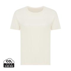 Vue T-shirt pour femmes en coton recyclé Iqoniq Yala de couleur beige| Krokrodeal