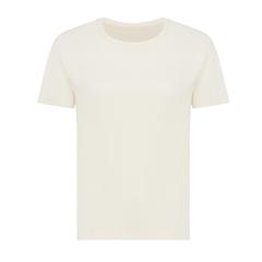 Vue T-shirt pour femmes en coton recyclé Iqoniq Yala de couleur beige| Krokrodeal