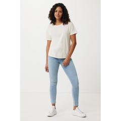 Vue T-shirt pour femmes en coton recyclé Iqoniq Yala de couleur beige| Krokrodeal