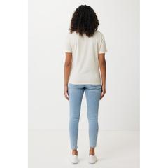 Vue T-shirt pour femmes en coton recyclé Iqoniq Yala de couleur beige| Krokrodeal