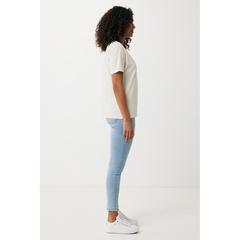Vue T-shirt pour femmes en coton recyclé Iqoniq Yala de couleur beige| Krokrodeal