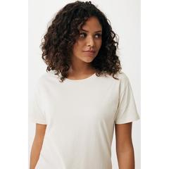 Vue T-shirt pour femmes en coton recyclé Iqoniq Yala de couleur beige| Krokrodeal