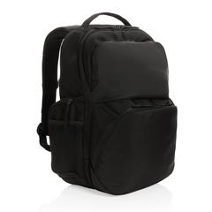 Vue Sac à dos nomade Swiss Peak en rPET AWARE™ de couleur noir| Krokrodeal