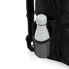 Vue Sac à dos nomade Swiss Peak en rPET AWARE™ de couleur noir| Krokrodeal