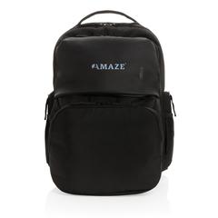 Vue Sac à dos nomade Swiss Peak en rPET AWARE™ de couleur noir| Krokrodeal