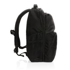 Vue Sac à dos nomade Swiss Peak en rPET AWARE™ de couleur noir| Krokrodeal