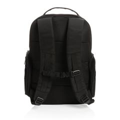 Vue Sac à dos nomade Swiss Peak en rPET AWARE™ de couleur noir| Krokrodeal