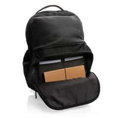 Vue Sac à dos nomade Swiss Peak en rPET AWARE™ de couleur noir| Krokrodeal