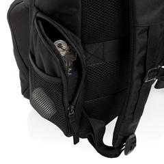 Vue Sac à dos nomade Swiss Peak en rPET AWARE™ de couleur noir| Krokrodeal