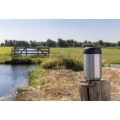 Vue Mug isotherme en acier inoxydable recyclé certifié RCS Brew de couleur gris| Krokrodeal