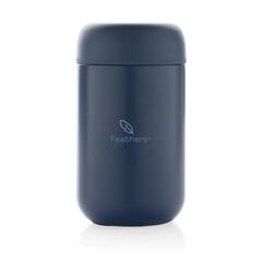 Vue Mug isotherme en acier inoxydable recyclé certifié RCS Brew de couleur bleu| Krokrodeal