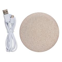 Vue Chargeur à induction 5W en fibre de paille de couleur vert| Krokrodeal