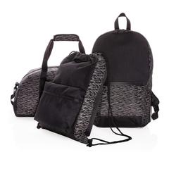Vue Sac week-end en RPET réfléchissant avec traceur AWARE™ de couleur noir| Krokrodeal