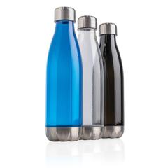 Vue Bouteille d'eau étanche avec bouchon en acier de couleur bleu| Krokrodeal