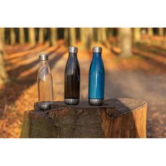 Vue Bouteille d'eau étanche avec bouchon en acier de couleur bleu| Krokrodeal