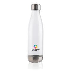 Vue Bouteille d'eau étanche avec bouchon en acier de couleur translucide| Krokrodeal