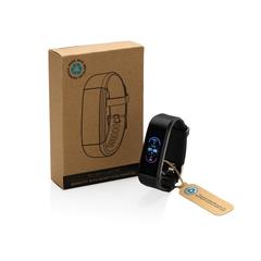 Vue Montre Sense Fit avec fréquence cardiaque en TPU recyclé RCS de couleur noir| Krokrodeal