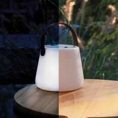 Vue Lampe d'extérieur en plastique recyclé RCS SolarGlow de couleur blanc| Krokrodeal