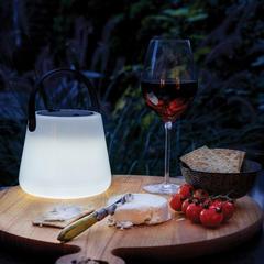 Vue Lampe d'extérieur en plastique recyclé RCS SolarGlow de couleur blanc| Krokrodeal