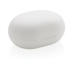 Vue Oreillettes TWS en plastique recyclé RCS de couleur blanc| Krokrodeal