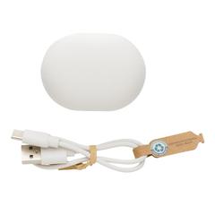 Vue Oreillettes TWS en plastique recyclé RCS de couleur blanc| Krokrodeal