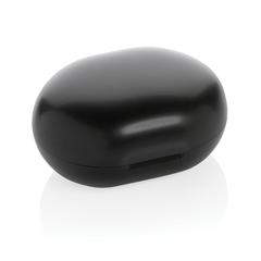 Vue Oreillettes TWS en plastique recyclé RCS de couleur noir| Krokrodeal