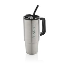Vue Mug 900ml en acier inoxydable recyclé Embrace RCS de couleur gris| Krokrodeal