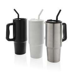 Vue Mug 900ml en acier inoxydable recyclé Embrace RCS de couleur gris| Krokrodeal