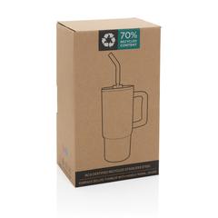 Vue Mug 900ml en acier inoxydable recyclé Embrace RCS de couleur gris| Krokrodeal