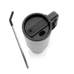 Vue Mug 900ml en acier inoxydable recyclé Embrace RCS de couleur gris| Krokrodeal
