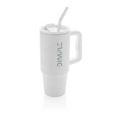 Vue Mug 900ml en acier inoxydable recyclé Embrace RCS de couleur blanc| Krokrodeal