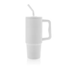 Vue Mug 900ml en acier inoxydable recyclé Embrace RCS de couleur blanc| Krokrodeal