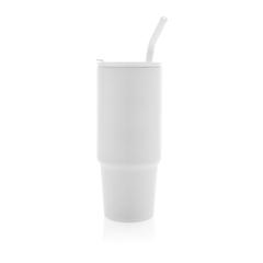 Vue Mug 900ml en acier inoxydable recyclé Embrace RCS de couleur blanc| Krokrodeal