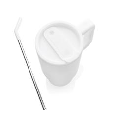 Vue Mug 900ml en acier inoxydable recyclé Embrace RCS de couleur blanc| Krokrodeal