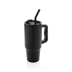 Vue Mug 900ml en acier inoxydable recyclé Embrace RCS de couleur noir| Krokrodeal
