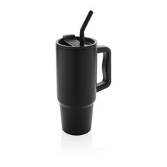Vue Mug 900ml en acier inoxydable recyclé Embrace RCS de couleur noir| Krokrodeal