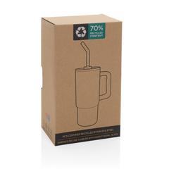 Vue Mug 900ml en acier inoxydable recyclé Embrace RCS de couleur noir| Krokrodeal