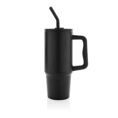 Vue Mug 900ml en acier inoxydable recyclé Embrace RCS de couleur noir| Krokrodeal