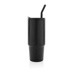Vue Mug 900ml en acier inoxydable recyclé Embrace RCS de couleur noir| Krokrodeal