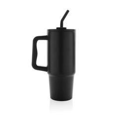 Vue Mug 900ml en acier inoxydable recyclé Embrace RCS de couleur noir| Krokrodeal