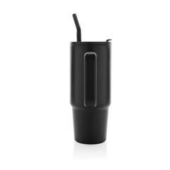Vue Mug 900ml en acier inoxydable recyclé Embrace RCS de couleur noir| Krokrodeal