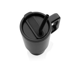 Vue Mug 900ml en acier inoxydable recyclé Embrace RCS de couleur noir| Krokrodeal