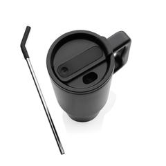 Vue Mug 900ml en acier inoxydable recyclé Embrace RCS de couleur noir| Krokrodeal