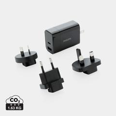Vue Chargeur USB de Voyage Philips, USB 30W Ultra Rapide de couleur noir| Krokrodeal