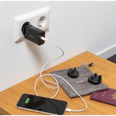 Vue Chargeur USB de Voyage Philips, USB 30W Ultra Rapide de couleur noir| Krokrodeal