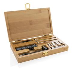 Vue Ensemble d'outils en bambou 21 pièces Carvine de couleur marron| Krokrodeal