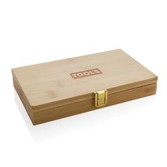 Vue Ensemble d'outils en bambou 21 pièces Carvine de couleur marron| Krokrodeal